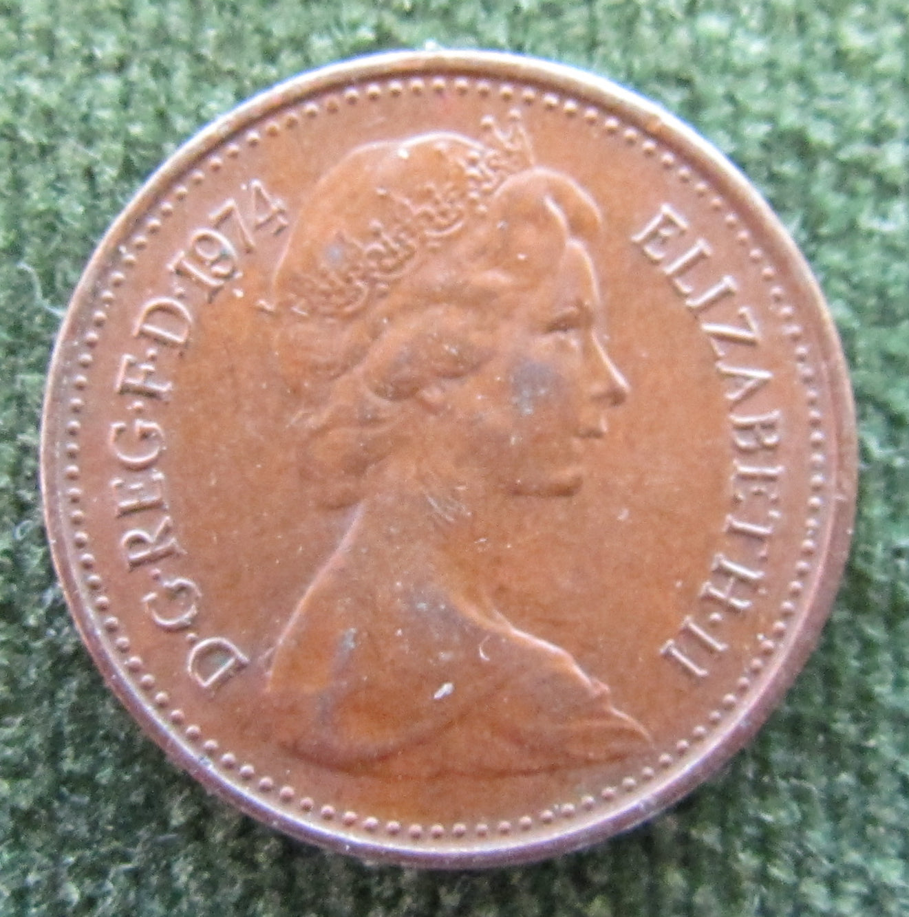 GB British UK English 1974 Half New Penny Queen Elizabeth II Coin