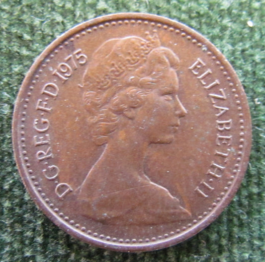 GB British UK English 1975 Half New Penny Queen Elizabeth II Coin