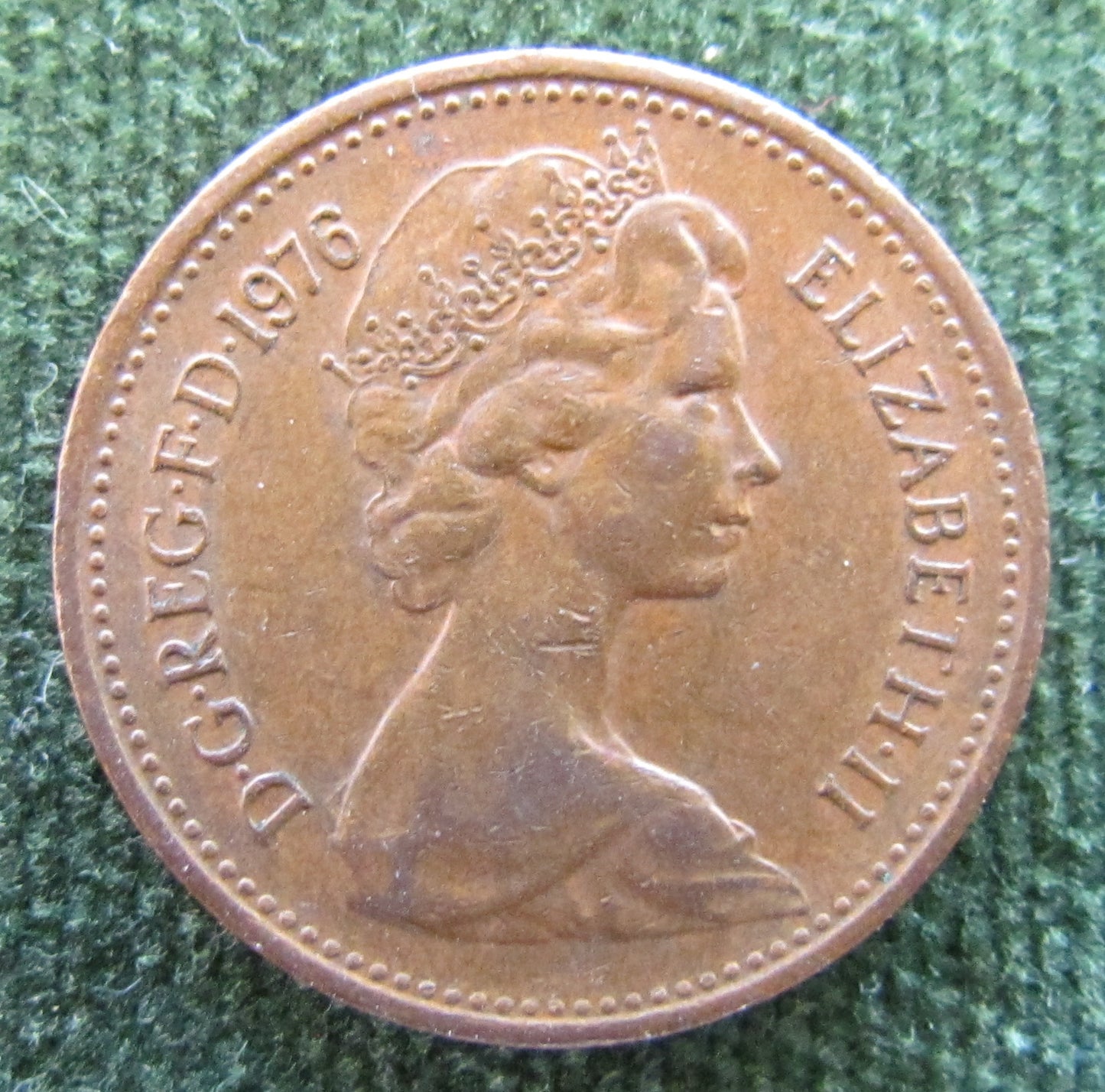 GB British UK English 1976 1 New Penny Queen Elizabeth II Coin