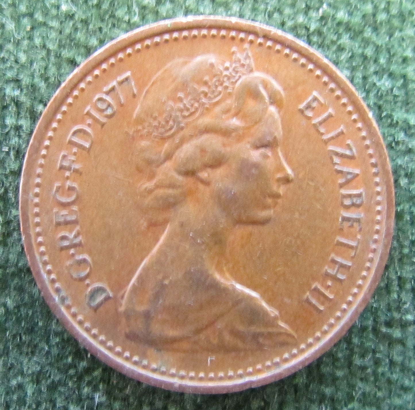 GB British UK English 1977 1 New Penny Queen Elizabeth II Coin