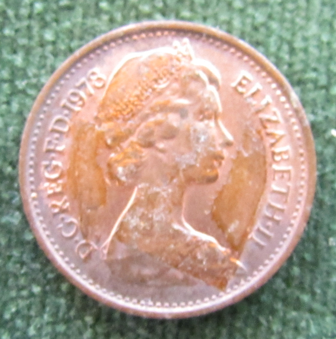 GB British UK English 1978 Half New Penny Queen Elizabeth II Coin