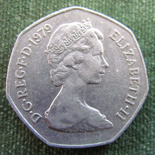 GB British UK English 1979 50 New Pence Queen Elizabeth II Coin