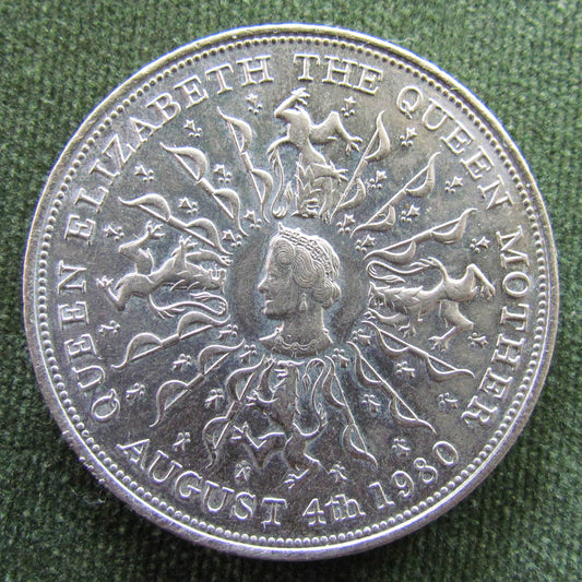 GB British UK English 1980 Queen Mother August 4th 1980 Commemorative 25 New Pence Queen Elizabeth II Coin