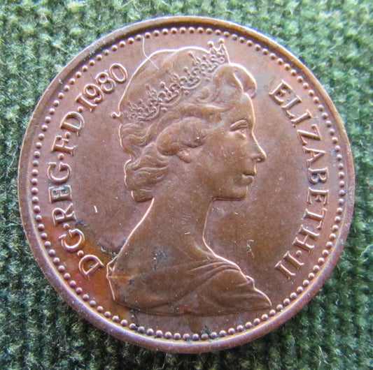 GB British UK English 1980 Half New Penny Queen Elizabeth II Coin