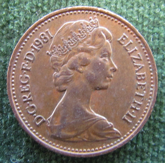 GB British UK English 1981 1 New Penny Queen Elizabeth II Coin