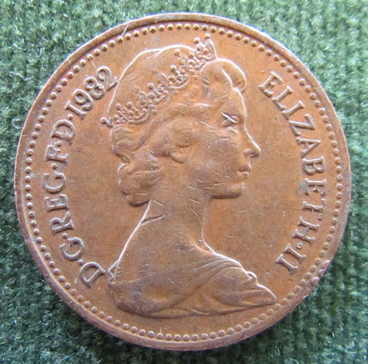 GB British UK English 1982 1 New Penny Queen Elizabeth II Coin