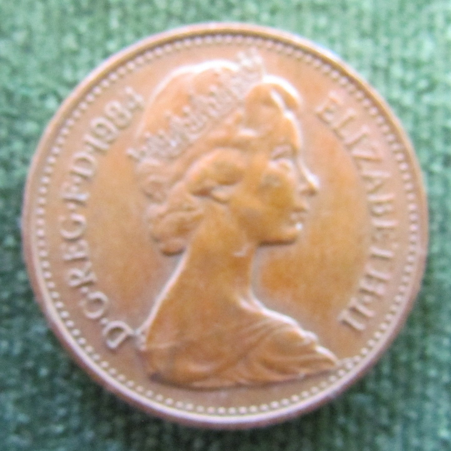 GB British UK English 1984 1 New Penny Queen Elizabeth II Coin