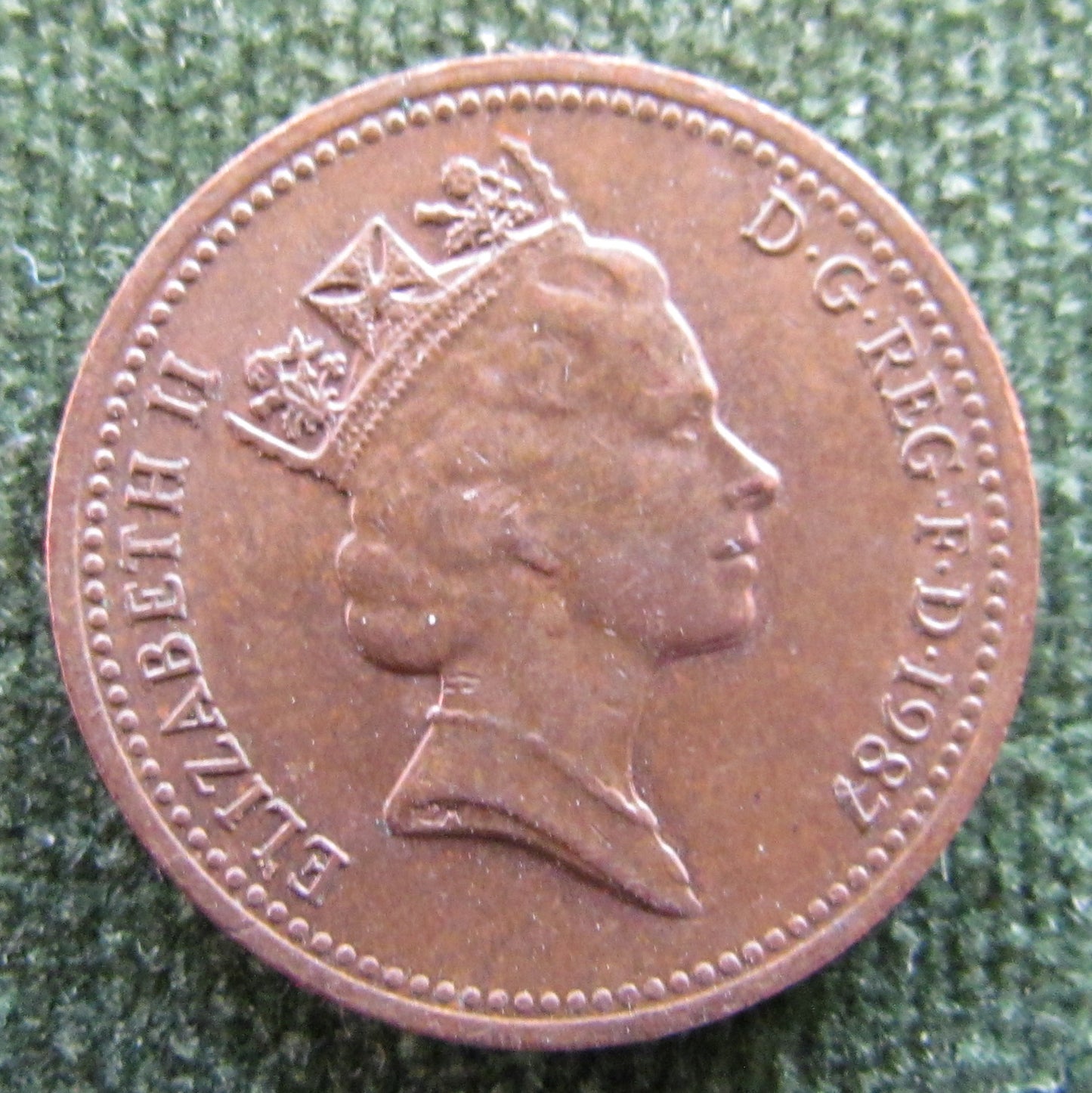 GB British UK English 1987 1 Penny Queen Elizabeth II Coin