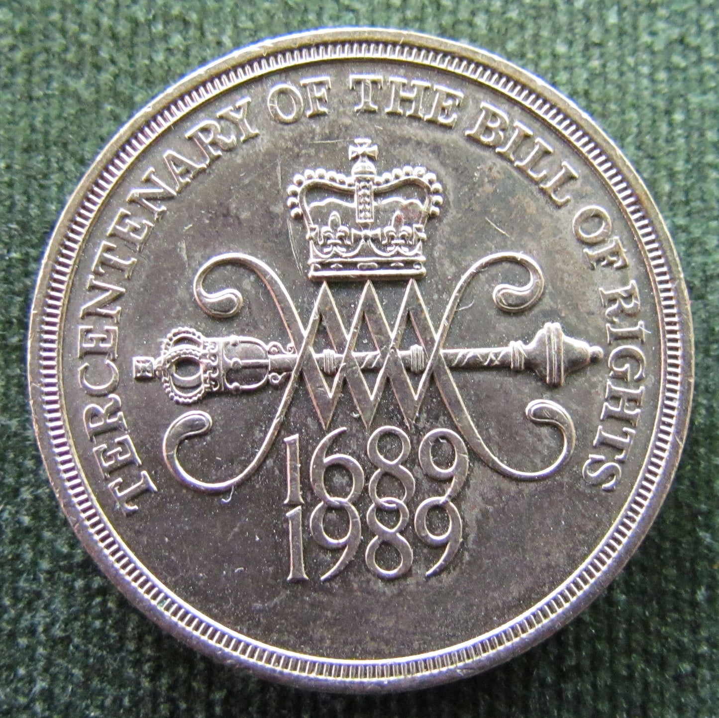 GB British UK English 1989 2 Pound Tercentenary Of The Bill Of Rights Queen Elizabeth Coin