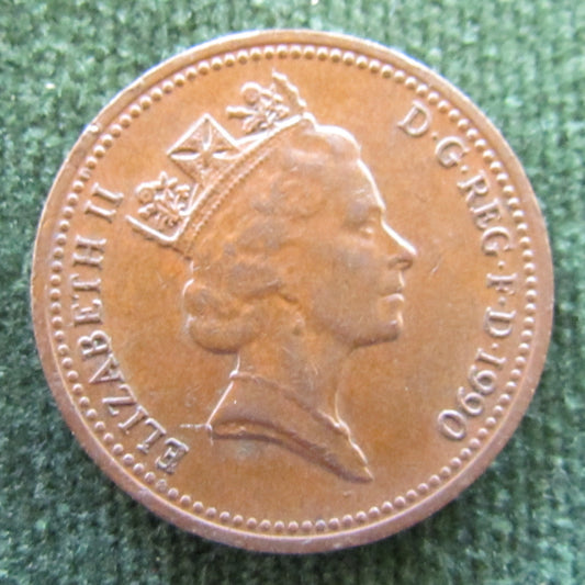 GB British UK English 1990 1 New Penny Queen Elizabeth II Coin