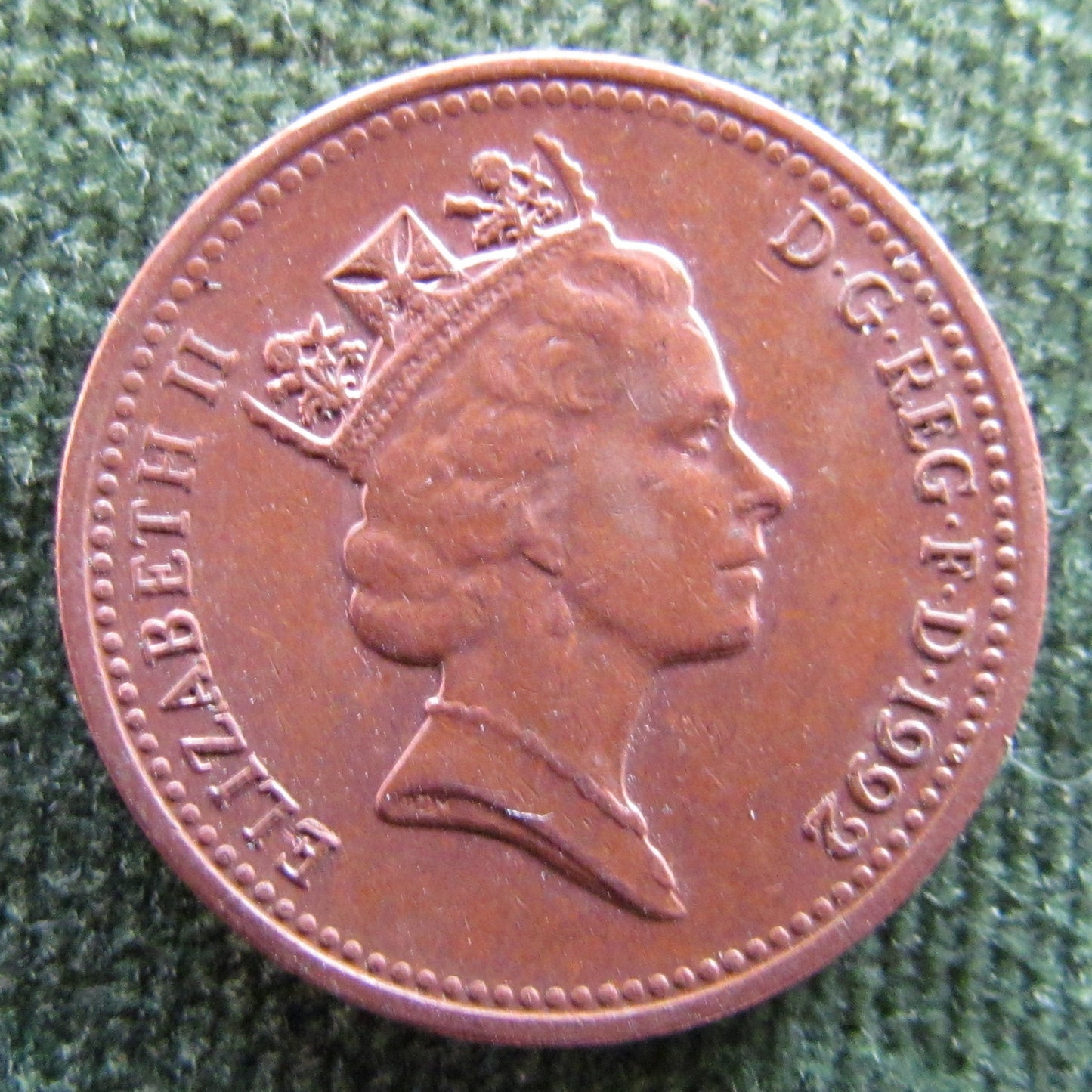 GB British UK English 1992 1 Penny Queen Elizabeth II Coin