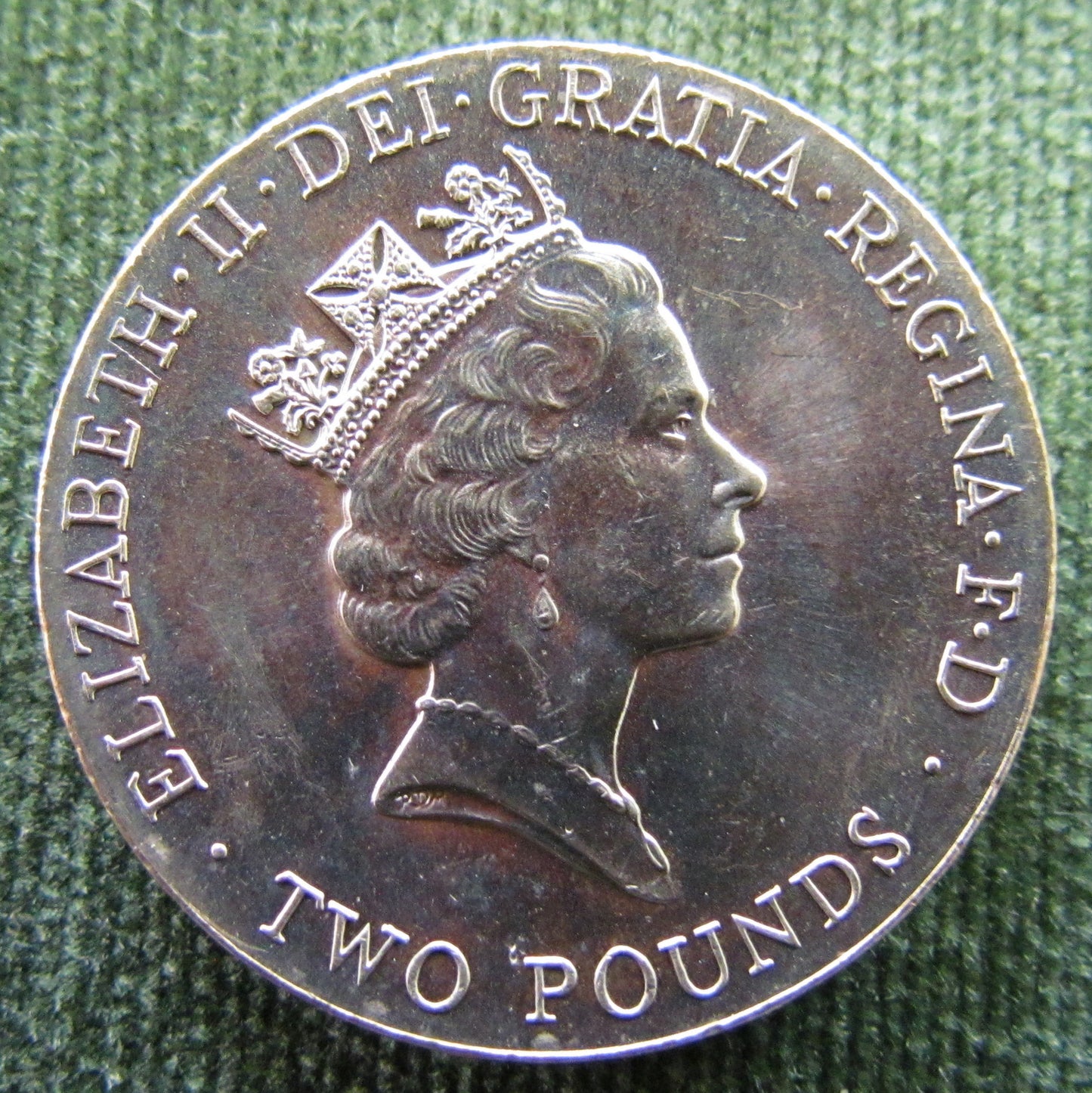 GB British UK English 1996 2 Pound 10th European Football Championship Queen Elizabeth Coin