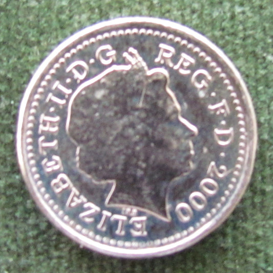 GB British UK English 2000 5 New Pence Queen Elizabeth II Coin