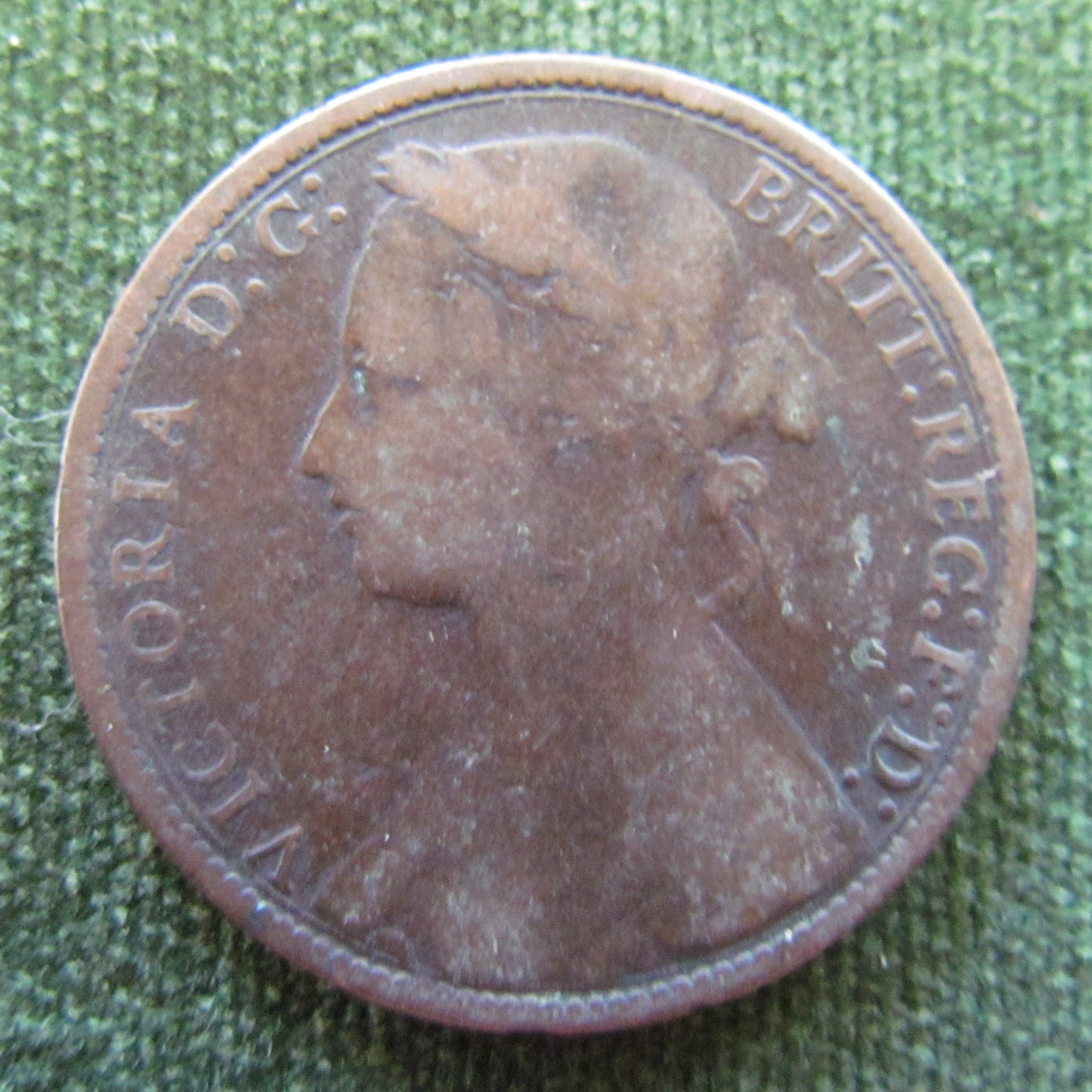 GB British UK English 1875 Penny Queen Victoria Coin - Bun Head