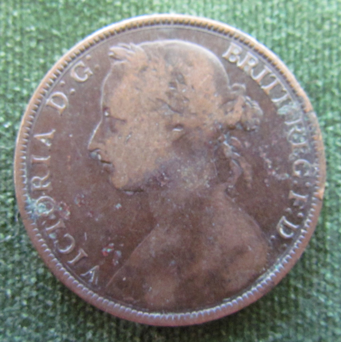 GB British UK English 1884 Penny Queen Victoria Coin - Bun Head