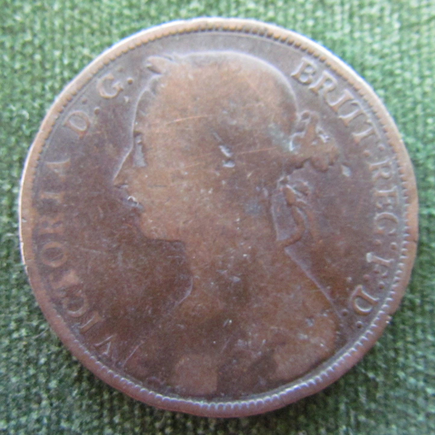 GB British UK English 1885 Penny Queen Victoria Coin - Bun Head