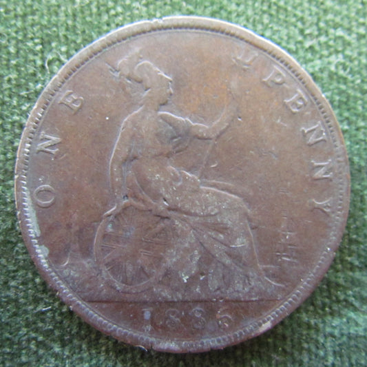 GB British UK English 1886 Penny Queen Victoria Coin - Bun Head