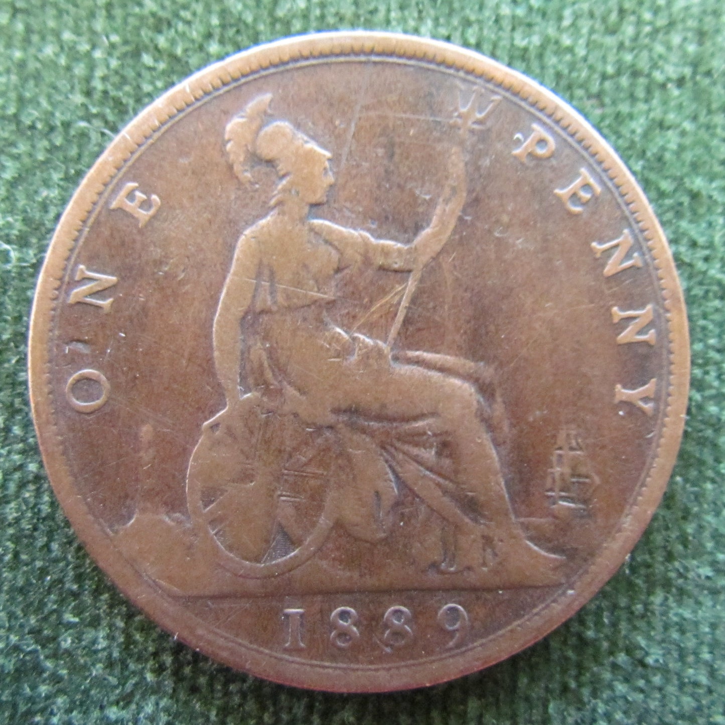 GB British UK English 1889 Penny Queen Victoria Coin - Bun Head