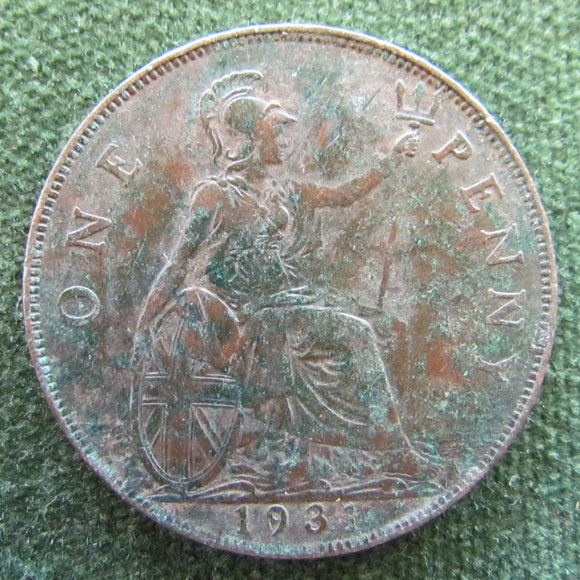 GB British UK English 1931 Penny King George V Coin