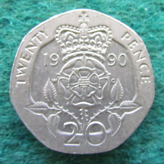 GB British UK English 1990 20 New Pence Queen Elizabeth II Coin