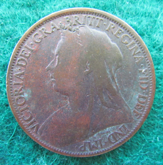 GB British UK English 1897 Penny Queen Victoria Coin