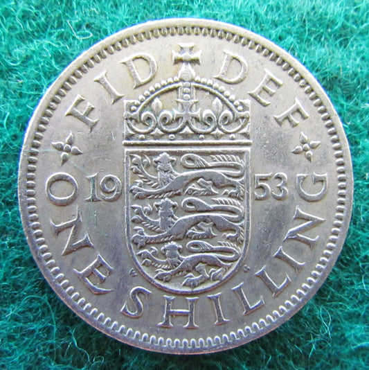 GB British UK English 1953 1 One Shilling Queen Elizabeth Coin