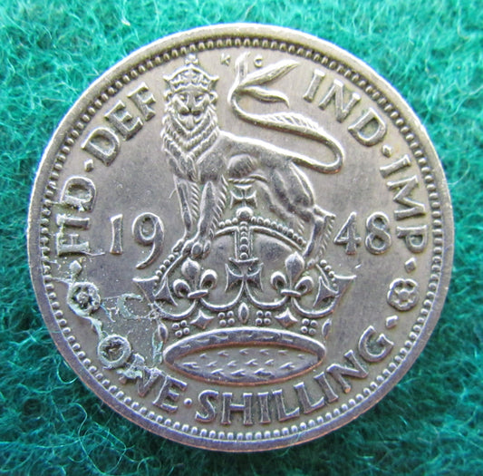 GB British UK English 1948 1 One Shilling King George VI Coin