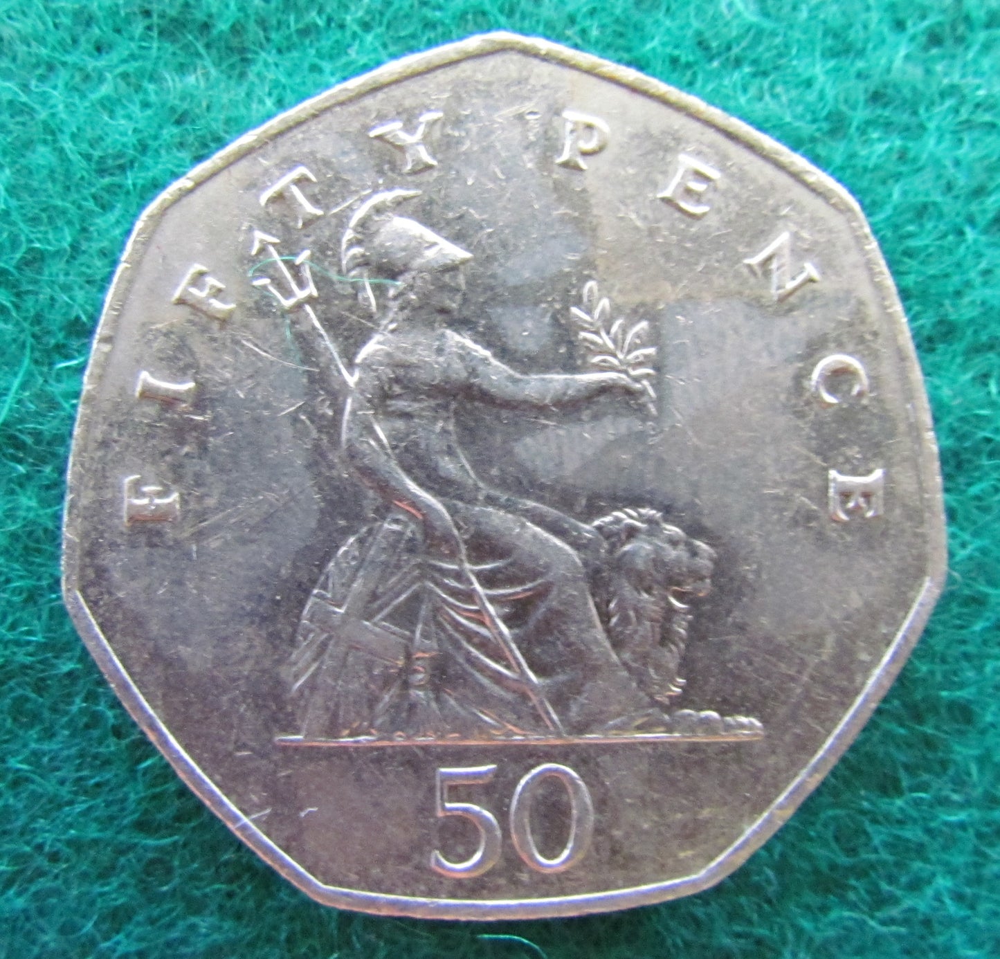 GB British UK English 1982 50 New Pence Queen Elizabeth II Coin