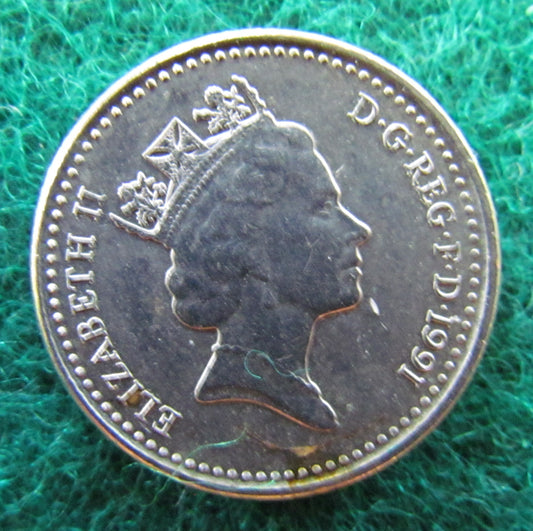 GB British UK English 1991 5 New Pence Queen Elizabeth II Coin