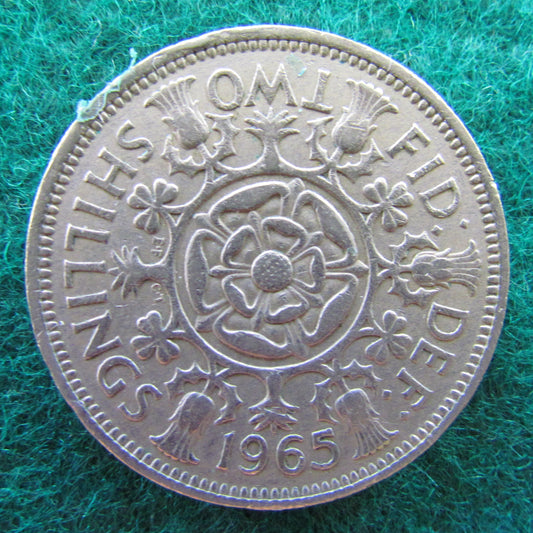 GB British UK English 1965 2 Shilling Queen Elizabeth Coin