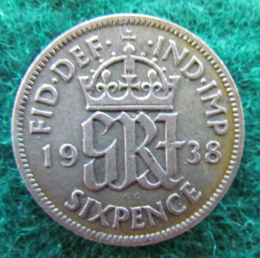 GB British UK English 1938 Sixpence King George VI Coin