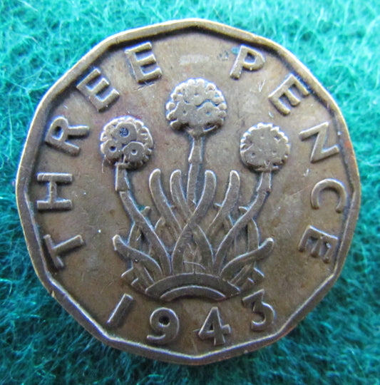 GB British UK English 1943 Threepence King George VI Coin
