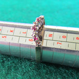 9ct Gold Garnet & Diamond Companion Dress Ring (2 Diamonds Missing) 2.06gms