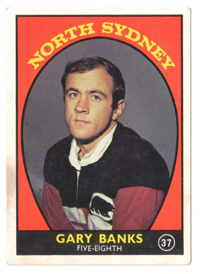 Scanlens 1968 A Grade NRL Football Card #37 - Gary Banks - North Sydney