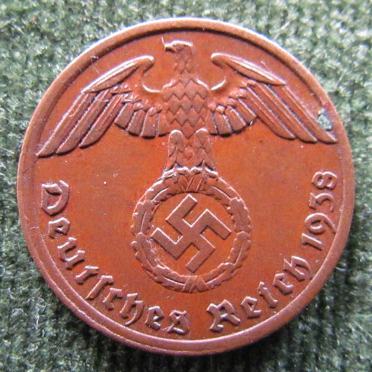 Germany 1938 A 1 Pfennig Coin - Circulated