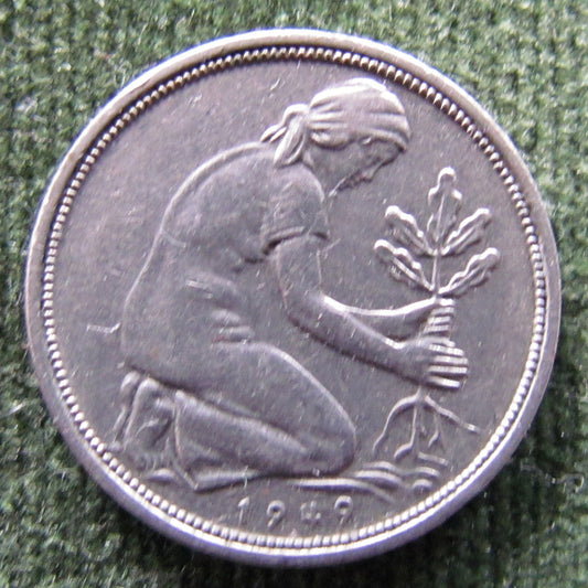 Germany 1949 D 50 Pfennig Coin - Circulated