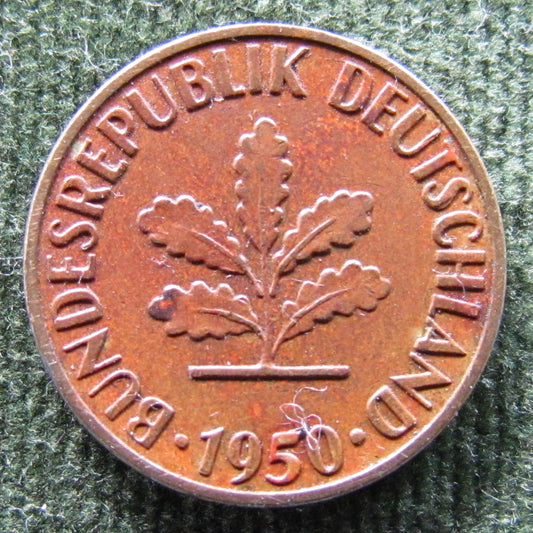 Germany 1950 D 5 Pfennig Coin - Circulated