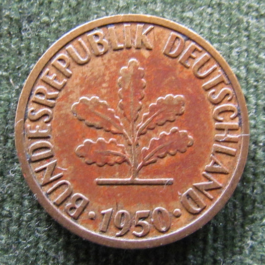 Germany 1950 F 5 Pfennig Coin - Circulated