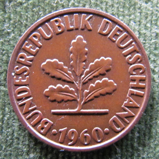 Germany 1960 D 2 Pfennig Coin - Circulated