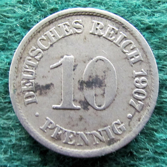 Germany 1907 10 Pfennig Coin - Circulated