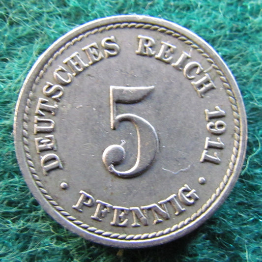 Germany 1911 5 Pfennig Coin - Circulated