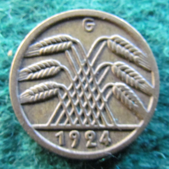 Germany 1924 G 5 Pfennig Coin - Circulated