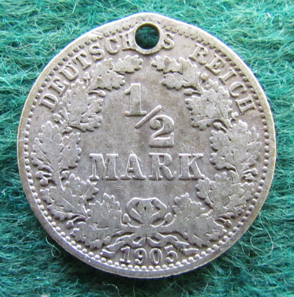 Germany 1905 A Half 1/2 Deutsche Mark Coin - Circulated