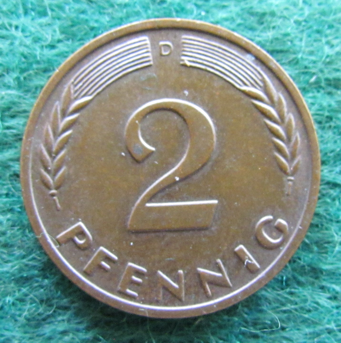 Germany 1966 D 2 Pfennig Coin - Circulated