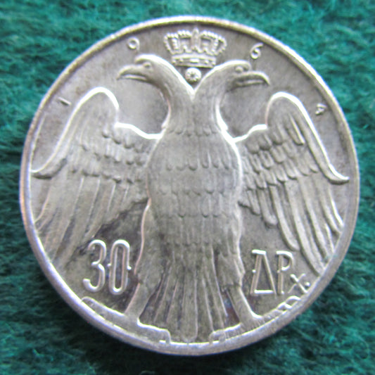 Greek 1964 30 Drachma Constantine II Double Eagle Coin