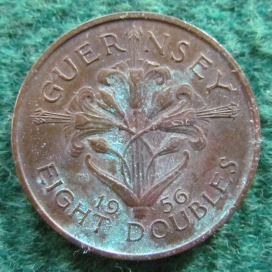 Guernsey 1956 8 Doubles Coin - Circulated