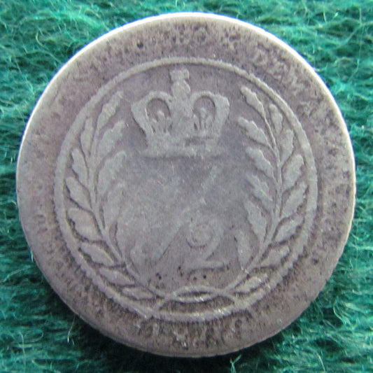 United Colony Of Demerary & Essequibo 1809 1/2 Gulden George III Coin Guyana