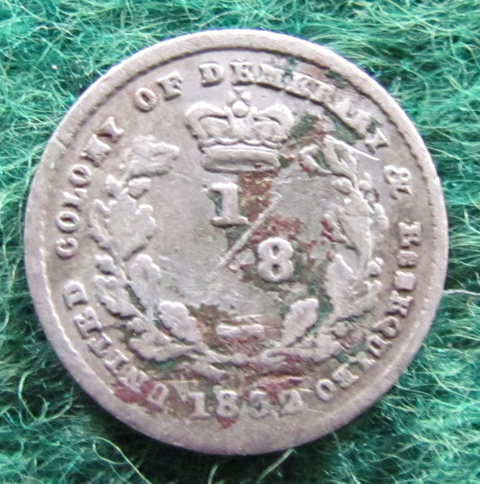 United Colony Of Demerary & Essequibo 1832 1/8 Gulden William IV Coin Guyana - Circulated