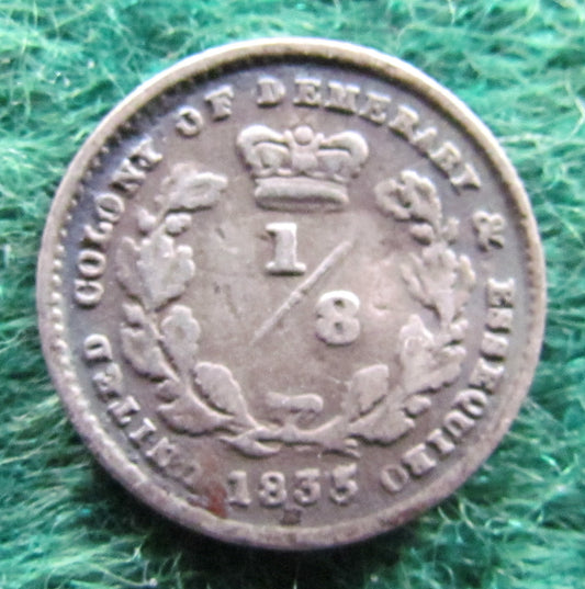 United Colony Of Demerary & Essequibo 1835 1/8 Gulden William IV Coin Guyana - Circulated