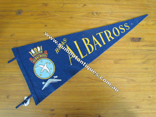 HMAS Albatross Blue Felt Pennant 1950's